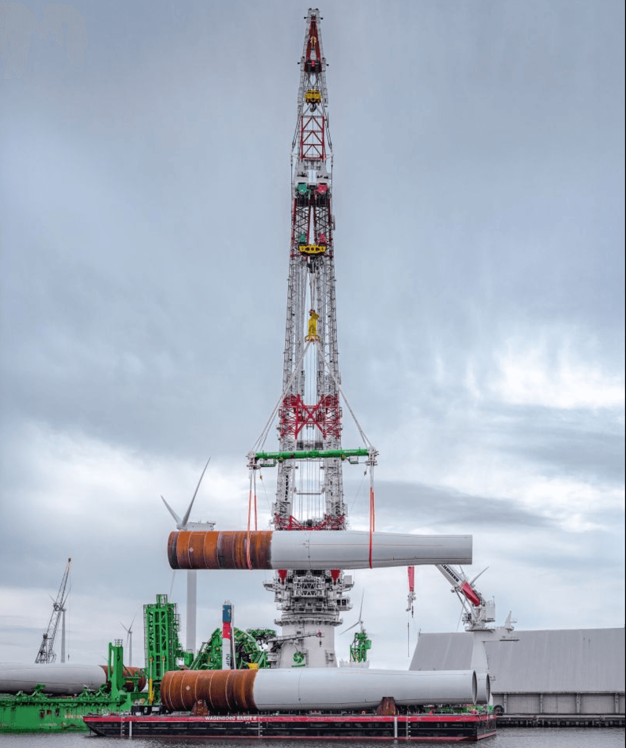 DEME Loads Massive Monopiles for Nordlicht I Offshore Wind Project at Eemshaven