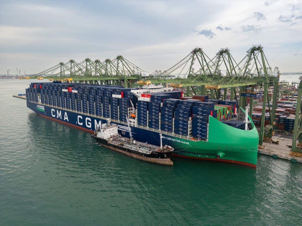CMA CGM Notre Dame, World's Largest French-Flagged Containership, Calls Singapore