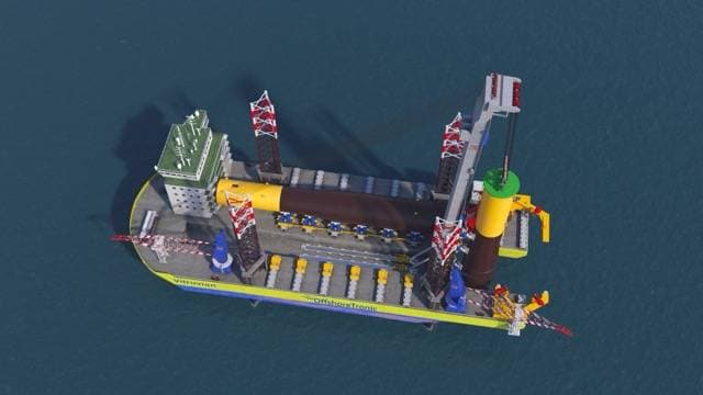 Deltamarin and Offshoretronic Collaborate on World's Largest Monopile Installation Vessel