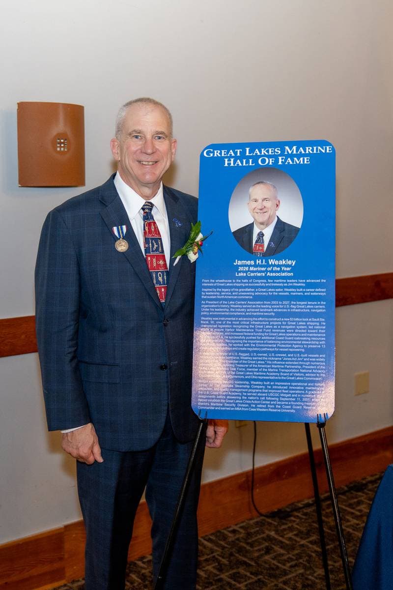 James H.I. Weakley Inducted into Great Lakes Marine Hall of Fame
