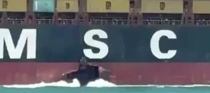 MSC Container Ship Struck by Projectiles Near Iraqi Port