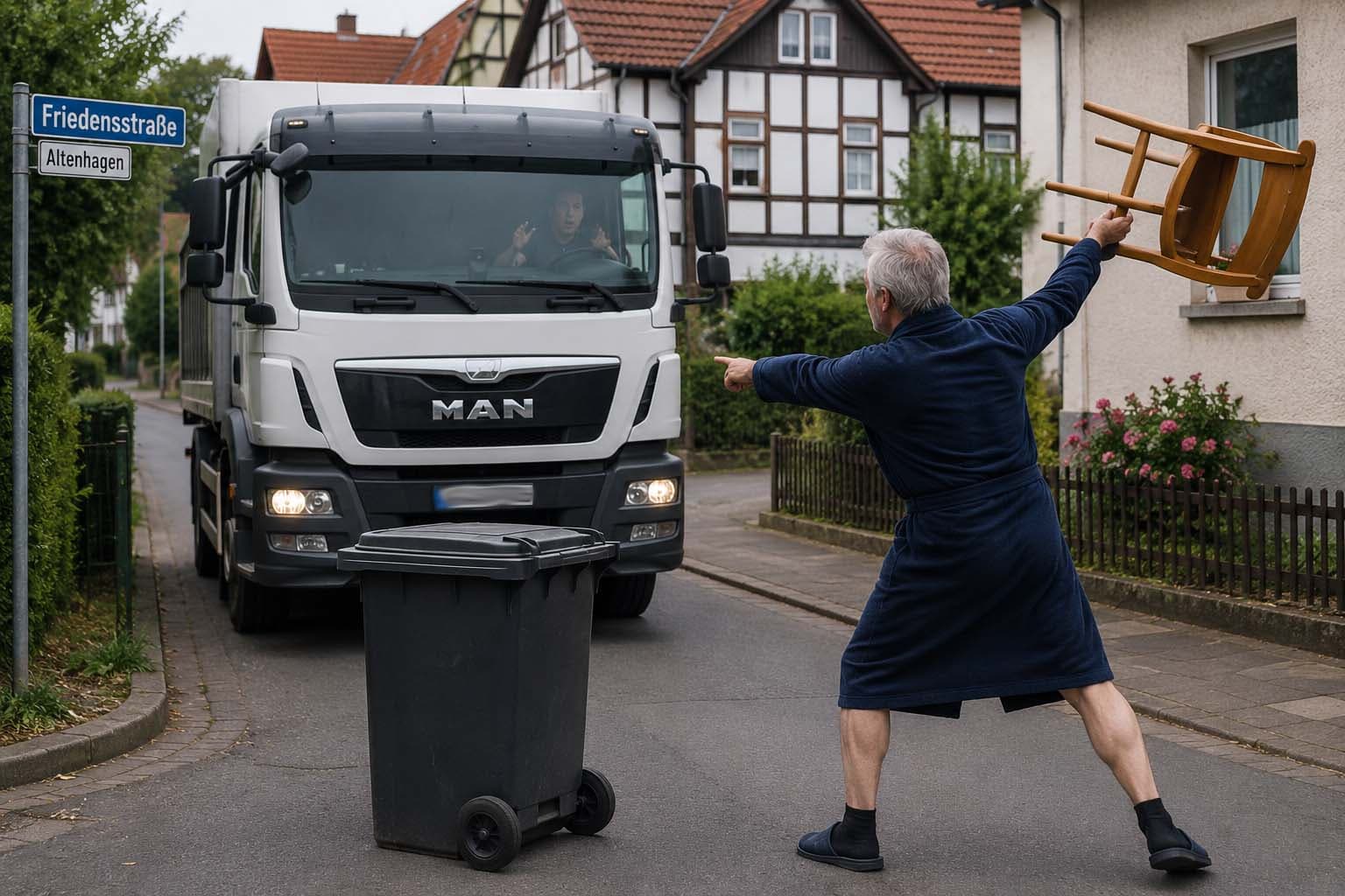 German Resident Arrested After Throwing Chair at Truck Over Noise Complaint
