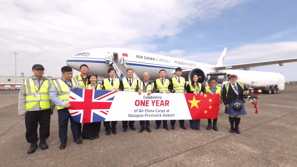 Glasgow Prestwick Airport Celebrates One Year of Air China Cargo Operations