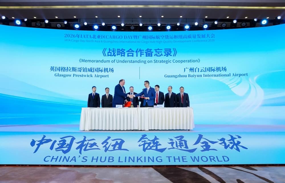 Glasgow Prestwick Airport Partners with Guangzhou Baiyun for UK-China Air Cargo Growth