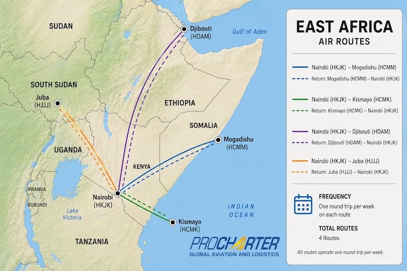 ProCharter Establishes New Air Cargo Routes Across East Africa
