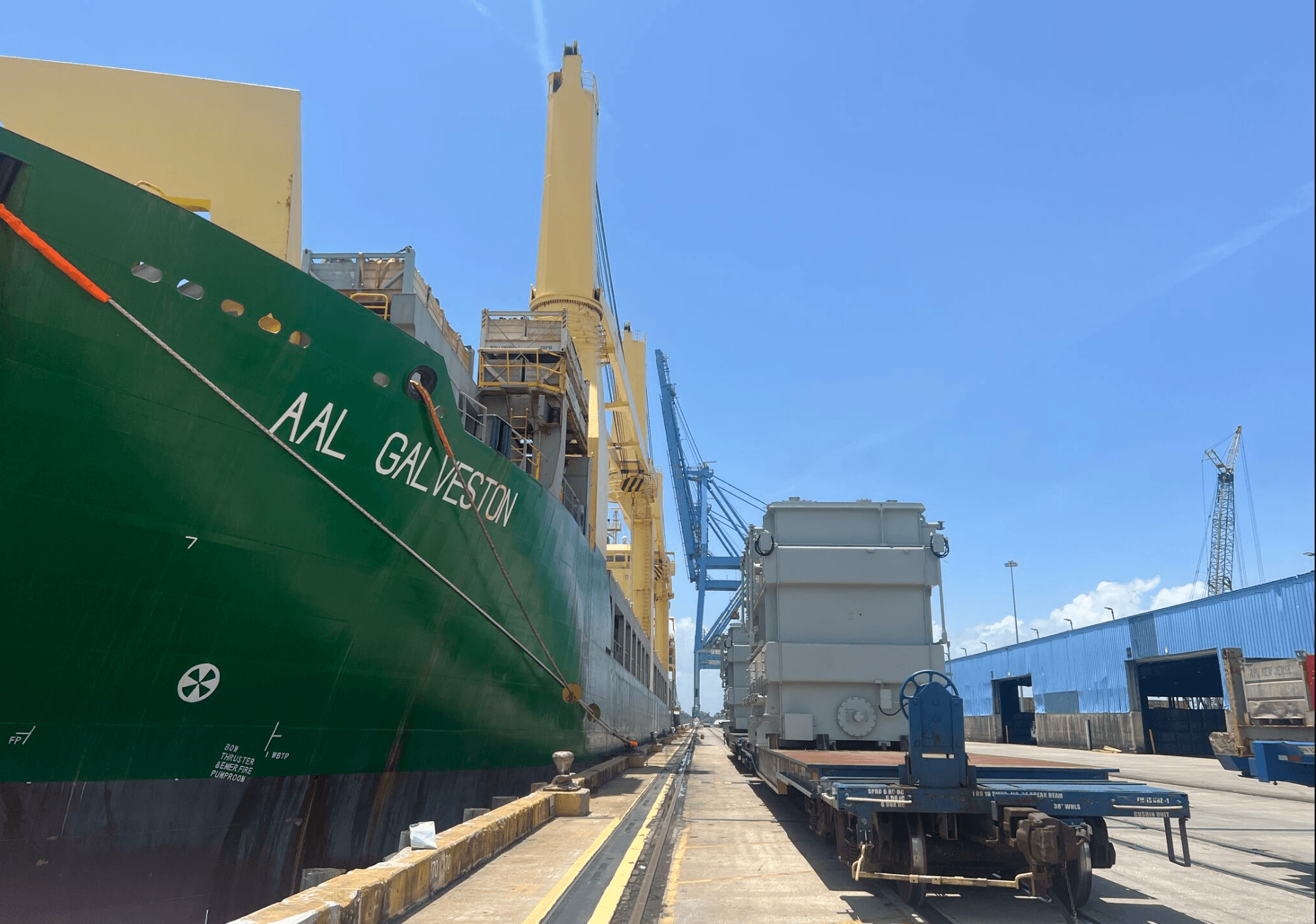 AAL Shipping Delivers 300-Ton Transformers to New Orleans with Direct Rail Transfer