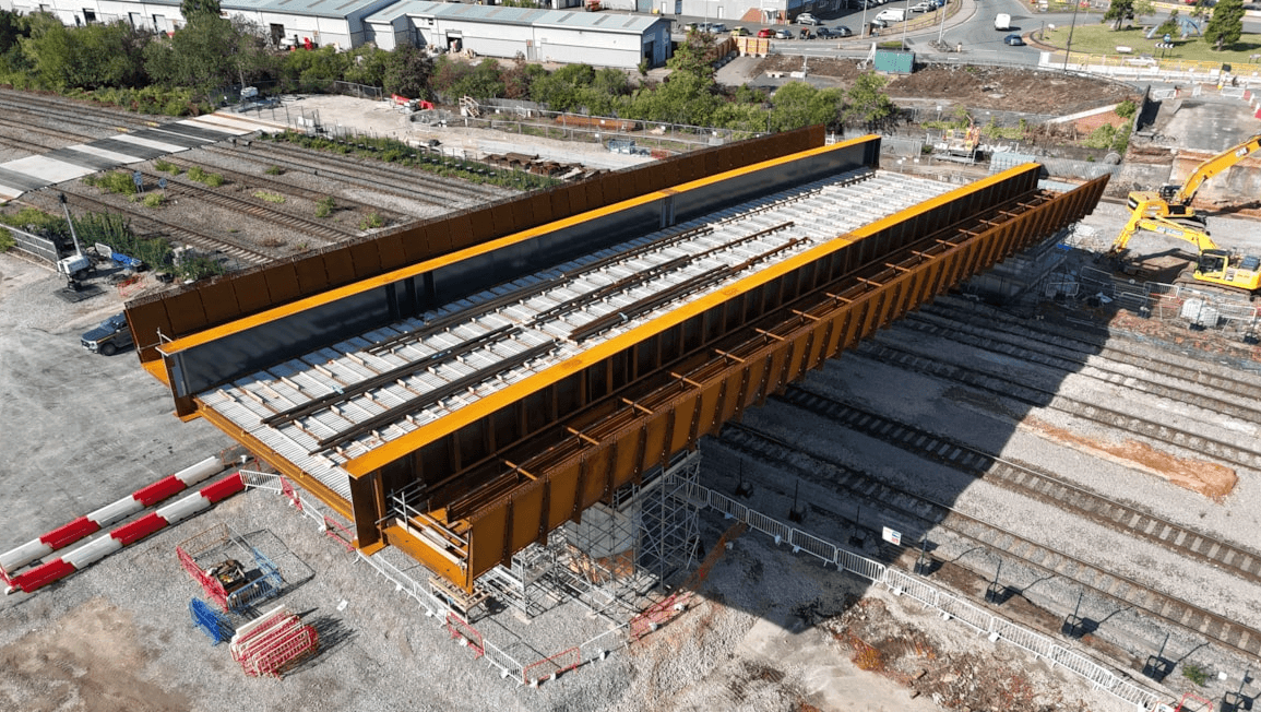 HS2 Utilizes SPMTs to Install 55-Meter Saltley Viaduct Span in Birmingham