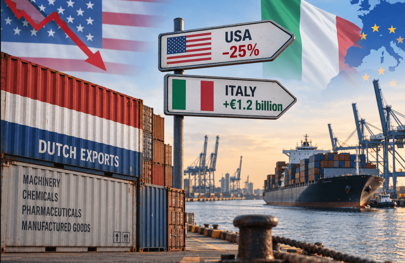 Dutch Exports to US Decline 25% as Italy Gains in Trade Ranking