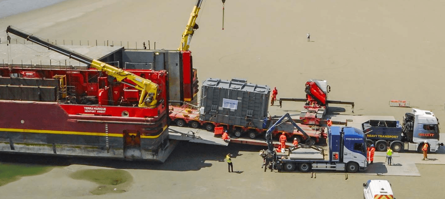 Collett Transports 131-Tonne Reactor to Welsh Substation via Beach Landing