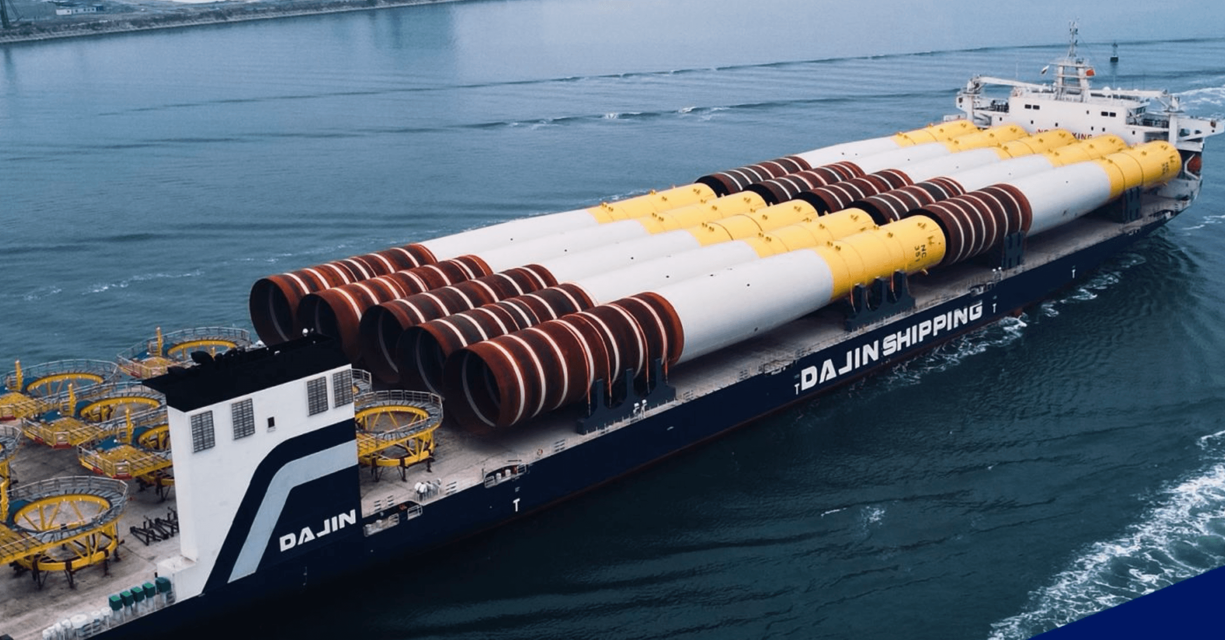 Dajin Heavy Industry Dispatches Third 40,000 DWT Carrier with Monopiles for German Wind Project