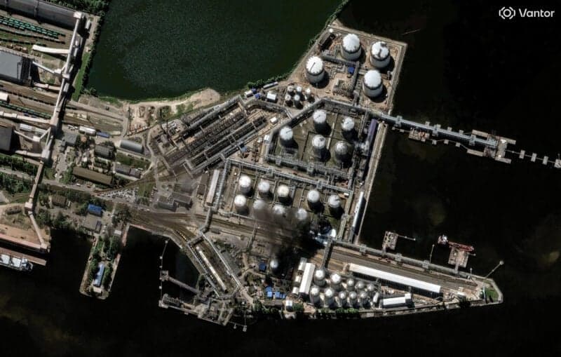 Ukrainian Drone Attack Causes Fire at Russian Port of Temryuk