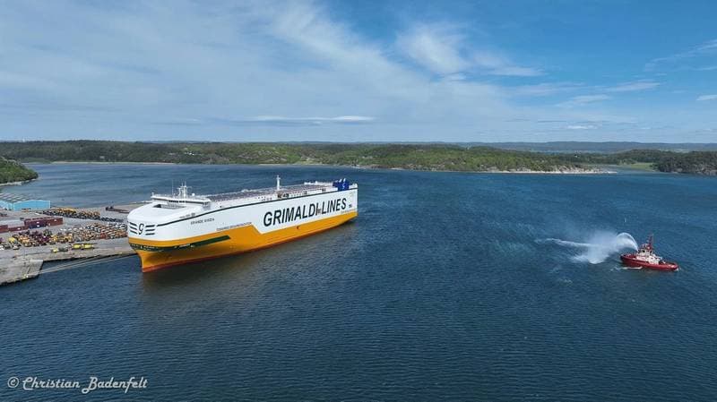 Grimaldi Introduces New Ammonia-Ready PCTC Vessel in Sweden