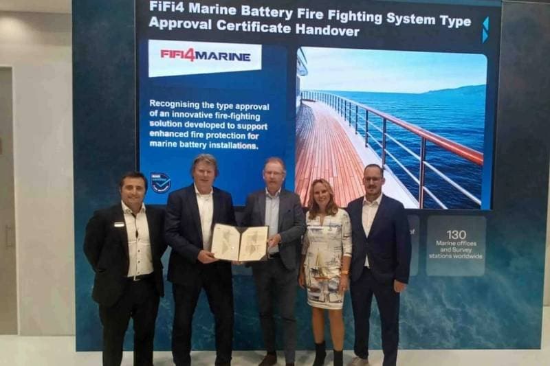 FIFI4MARINE Battery Fire System Achieves RINA Type Approval for Maritime Use
