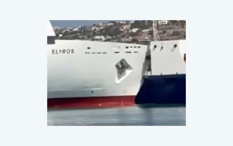 Greek Ferry and RoRo Vessel Collide at Chania Port in Crete