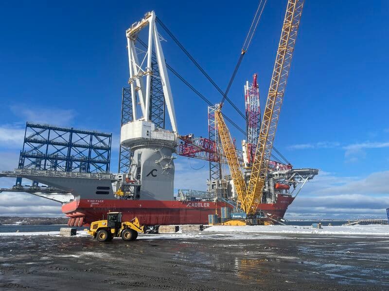 Sarens Transforms Nova Scotia Coal Terminal for Offshore Wind Blade