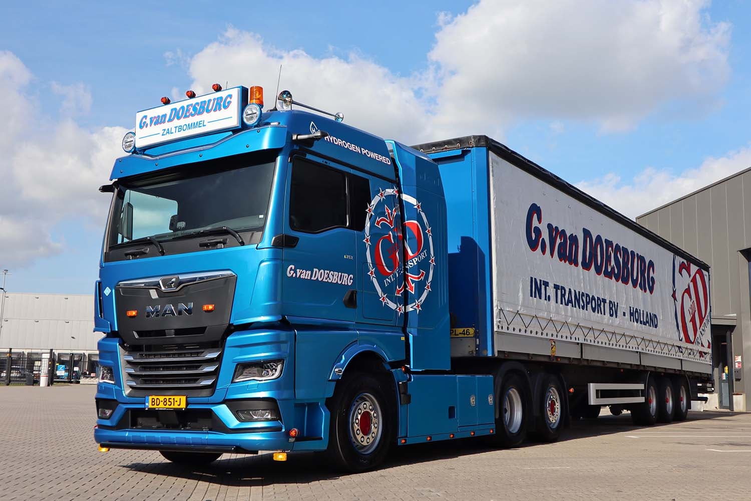 G. van Doesburg Deploys MAN hTGX Hydrogen Combustion Truck for Heavy Transport