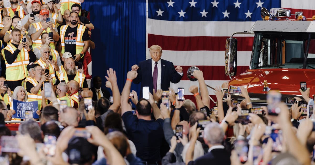 Trump Discusses Tariffs and EV Transition at Mack Trucks Event