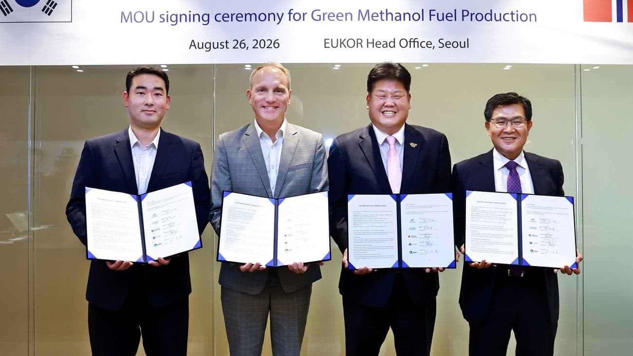 Korean Green Methanol Supply Deal Signed for Shipping Carriers