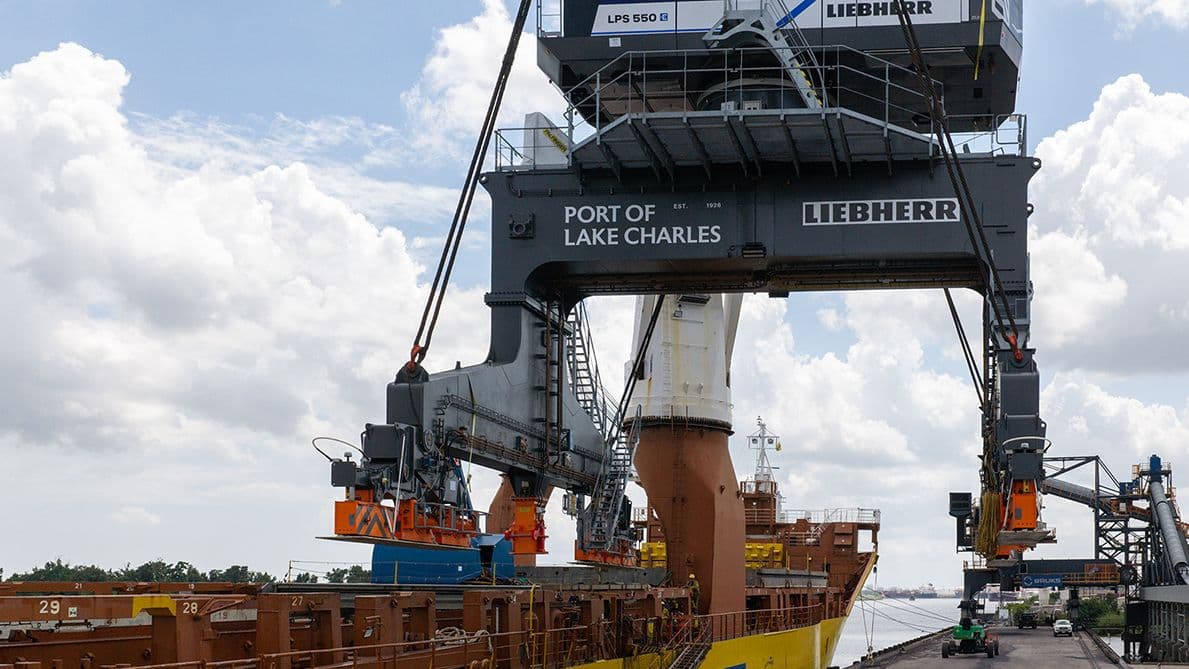 Port of Lake Charles Enhances Bulk Handling with Two New Liebherr Cranes